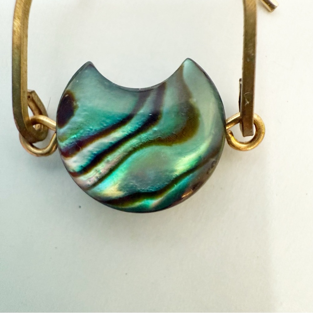 Green Abalone Mini Eclipse Earrings - image 2